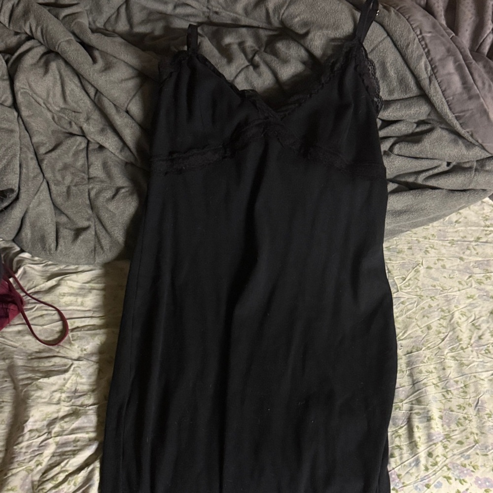Forever 21 Black Lace Trim Dress
